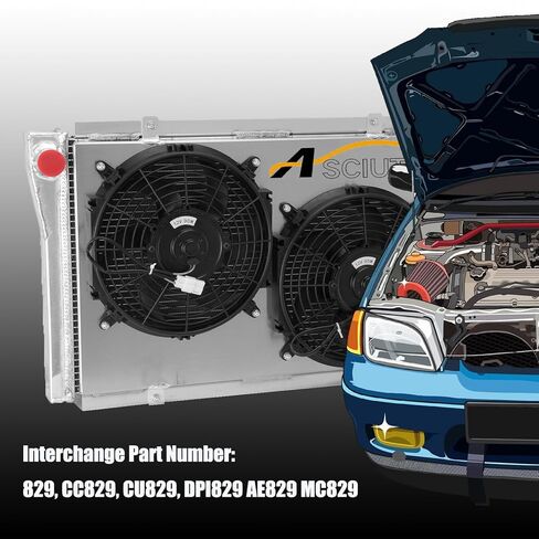 مروحة كفن مشعاع من الألومنيوم 3 صفوف لسيارة 1982-2002 Chevy S10، S-10 Blazer V8 تحويل 5.7L #829، CC829، CU829 in Kuwait