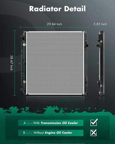 SCITOO Engine Cooling Radiator Assembly Compatible with 2003 2004 2005 2006 for Kia for Sorento 3.5L Replace#2585, DPI2585 in Saudi Arabia