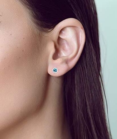 أقراط Femme Luxe Halo Birthstone مرصعة بالألماس من الفضة عيار 925 in Kuwait