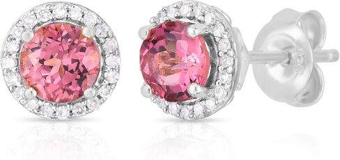 أقراط Femme Luxe Halo Birthstone مرصعة بالألماس من الفضة عيار 925 in Kuwait