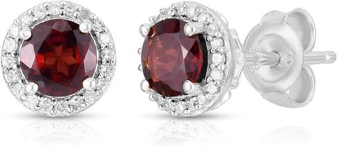 أقراط Femme Luxe Halo Birthstone مرصعة بالألماس من الفضة عيار 925 in Kuwait