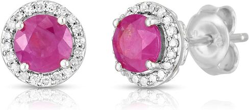 أقراط Femme Luxe Halo Birthstone مرصعة بالألماس من الفضة عيار 925 in Kuwait