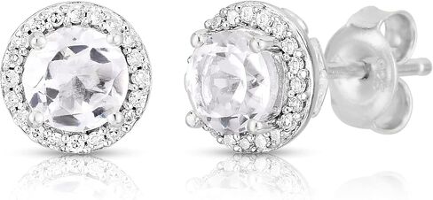 أقراط Femme Luxe Halo Birthstone مرصعة بالألماس من الفضة عيار 925 in Kuwait