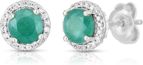 أقراط Femme Luxe Halo Birthstone مرصعة بالألماس من الفضة عيار 925 in Kuwait