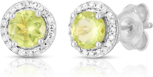 أقراط Femme Luxe Halo Birthstone مرصعة بالألماس من الفضة عيار 925 in Kuwait