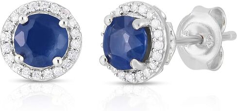 أقراط Femme Luxe Halo Birthstone مرصعة بالألماس من الفضة عيار 925 in Kuwait