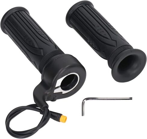 FnSkazici 20X Full Twist Throttle for Electric Bike (Right), 24V-72V Ebike Accelerator with 3 Pin Waterproof WP Plug, Fits 22.2mm Handlebar (Includes Left Grip & Hex Screwdriver) in Saudi Arabia