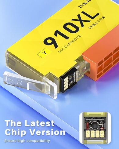 مجموعة خراطيش حبر INK4U 910XL بديلة متوافقة لخراطيش حبر HP 910XL 910 للاستخدام مع طابعة HP OfficeJet Pro 8020 8025 8028 8030 8035 8010 8015 8018 8022 (1BK/1C/1M/1Y، 4 عبوات) in Kuwait
