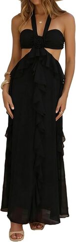 فساتين صيفية طويلة غير رسمية للسيدات 2026، فستان ماكسي للعطلات على الشاطئ مع حمالة صدر in Kuwait