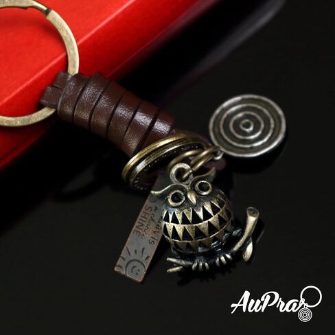 AuPra مضحك سلسلة مفاتيح على شكل حيوانات هدايا النساء والرجال الجلود ثلاثية الأبعاد كيرينغ فتاة وفتى المنزل مفاتيح باب السيارة حامل الحاضر in Kuwait