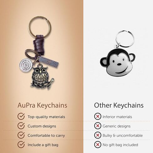 AuPra مضحك سلسلة مفاتيح على شكل حيوانات هدايا النساء والرجال الجلود ثلاثية الأبعاد كيرينغ فتاة وفتى المنزل مفاتيح باب السيارة حامل الحاضر in Kuwait