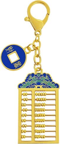 2026 Feng Shui 9 Rod Abacus Keychain Blue Fortune Keychain w5792 in Saudi Arabia