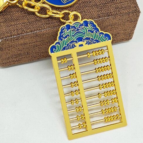 2026 Feng Shui 9 Rod Abacus Keychain Blue Fortune Keychain w5792 in Saudi Arabia