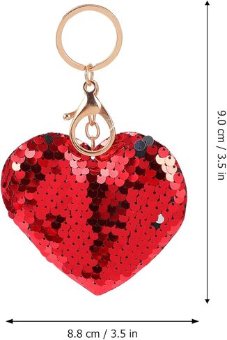 Gadpiparty 24pcs Charms Keychains Key Chains Accessory Favors Red Valentines for Flips Pendant Heart Flip Sequins Charm Valentine' s Wedding Keychain Hanging Bag Ring in Saudi Arabia