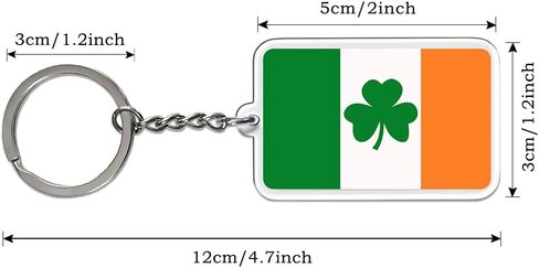 Ireland Irish Shamrock Flag Keychain Key Ring-(Ireland Irish Shamrock-2 Pack) in Saudi Arabia