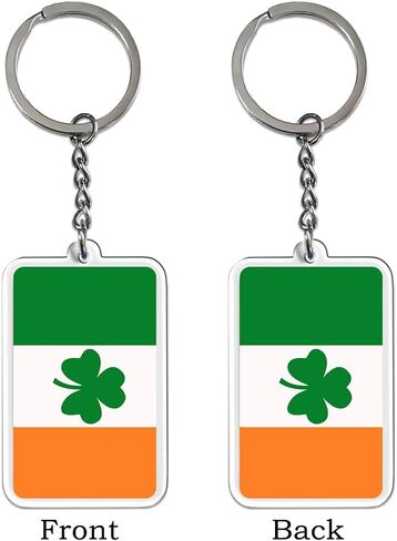 Ireland Irish Shamrock Flag Keychain Key Ring-(Ireland Irish Shamrock-2 Pack) in Saudi Arabia