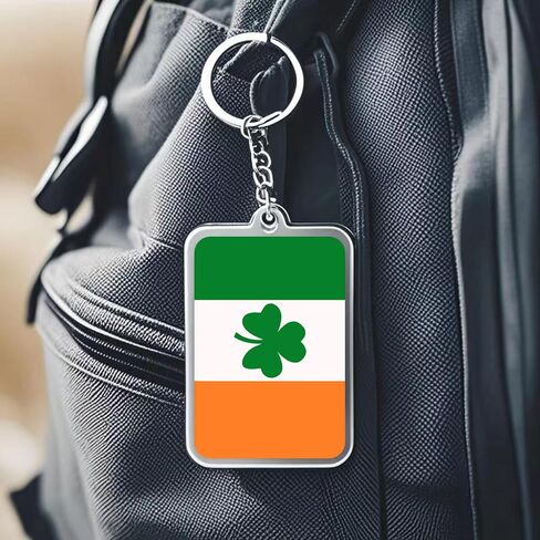 Ireland Irish Shamrock Flag Keychain Key Ring-(Ireland Irish Shamrock-2 Pack) in Saudi Arabia