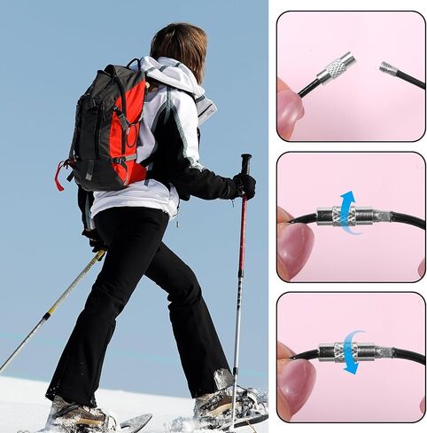 25 قطعة من كابل سلسلة المفاتيح ذو السلك الأسود، حلقة مفاتيح من الفولاذ المقاوم للصدأ بطول 6 بوصة لتعليق بطاقات الأمتعة، حلقة مفاتيح من السلك الأسود لبطاقات الهوية in Kuwait