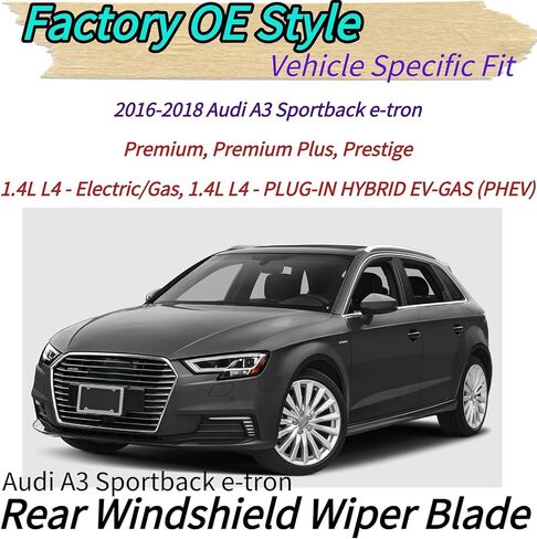 Rear Wiper Blade for Audi A3 Sportback e-tron etron Hatchback 2016-2018 2017 | Exact Fit Premium Premium Plus Prestige Models | OEM Replacement Rear Back Windshield Wiper Blade in Saudi Arabia