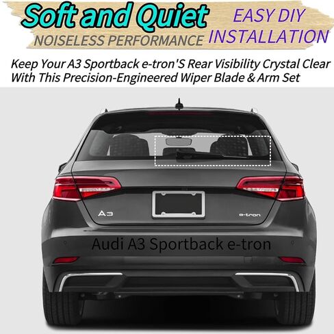 Rear Wiper Blade for Audi A3 Sportback e-tron etron Hatchback 2016-2018 2017 | Exact Fit Premium Premium Plus Prestige Models | OEM Replacement Rear Back Windshield Wiper Blade in Saudi Arabia
