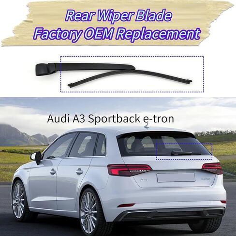 Rear Wiper Blade for Audi A3 Sportback e-tron etron Hatchback 2016-2018 2017 | Exact Fit Premium Premium Plus Prestige Models | OEM Replacement Rear Back Windshield Wiper Blade in Saudi Arabia