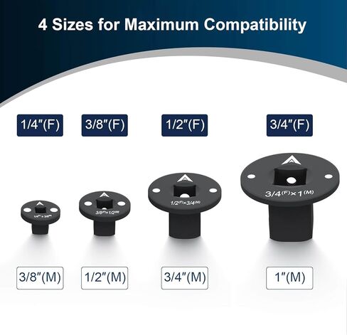 Low Profile Impact Socket Adapter Set, 4-Piece Magnetic Nesting Design for Tight Spaces, Cr-Mo Steel Drive Conversion Kit 1/4 to 1 Inch in Saudi Arabia
