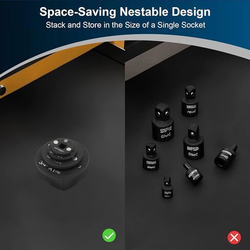 Low Profile Impact Socket Adapter Set, 4-Piece Magnetic Nesting Design for Tight Spaces, Cr-Mo Steel Drive Conversion Kit 1/4 to 1 Inch in Saudi Arabia