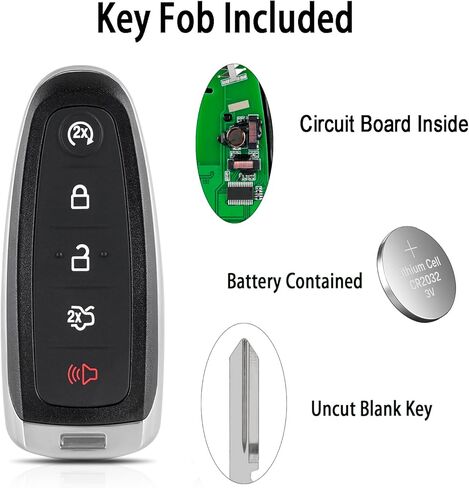 مفتاح السيارة الذكي عن بعد فوب لسيارة Ford Explorer Edge 2011 2012 2013 2014 2015 لسيارة Taurus Focus Expedition Flex 2013-2019 Focus Lincoln MKX MKS MKT Navigator دخول بدون مفتاح 2 قطعة in Kuwait