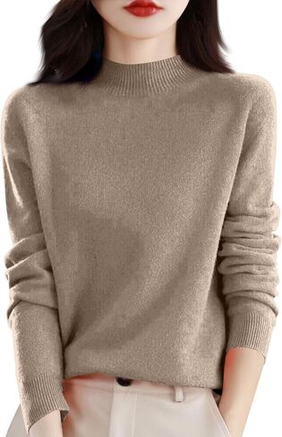 Fall Winter Cashmere Sweaters for Women Long Sleeve Tops Jumper Knitted Pullover Lightweight Merino Wool Sweater in Saudi Arabia