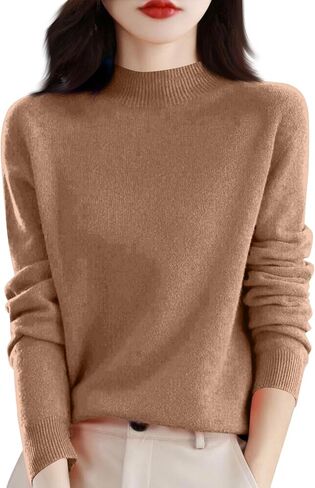 Fall Winter Cashmere Sweaters for Women Long Sleeve Tops Jumper Knitted Pullover Lightweight Merino Wool Sweater in Saudi Arabia