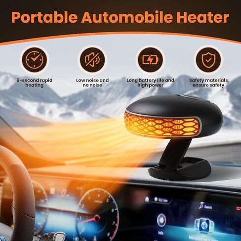 Portable Car Heater for Vehicle，12V Car Heater That Plugs Into Cigarette Lighte，2 in 1 Fast Heating & Cooling Windshield Defrost Defogger in Saudi Arabia