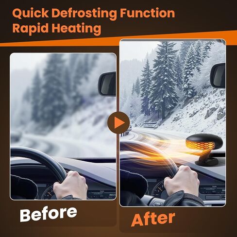 Portable Car Heater for Vehicle，12V Car Heater That Plugs Into Cigarette Lighte，2 in 1 Fast Heating & Cooling Windshield Defrost Defogger in Saudi Arabia