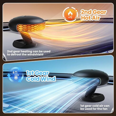 Portable Car Heater for Vehicle，12V Car Heater That Plugs Into Cigarette Lighte，2 in 1 Fast Heating & Cooling Windshield Defrost Defogger in Saudi Arabia