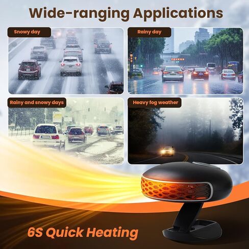 Portable Car Heater for Vehicle，12V Car Heater That Plugs Into Cigarette Lighte，2 in 1 Fast Heating & Cooling Windshield Defrost Defogger in Saudi Arabia