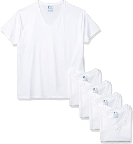 قميص Hanes الرياضي X-Temp Comfort برقبة على شكل حرف V للرجال، 4 قطع in Saudi Arabia