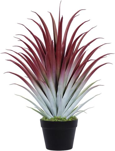 2ft Fake Spiked Agave Plant - Red Artificial Aloe Vera Plant 26 Inch - Tall Large Faux Floor Plants Perfect for Porch Door Step Home Office Patio Indoor Outdoor Decor (1 Pack) in Kuwait