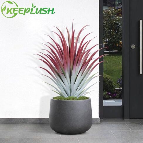 2ft Fake Spiked Agave Plant - Red Artificial Aloe Vera Plant 26 Inch - Tall Large Faux Floor Plants Perfect for Porch Door Step Home Office Patio Indoor Outdoor Decor (1 Pack) in Kuwait
