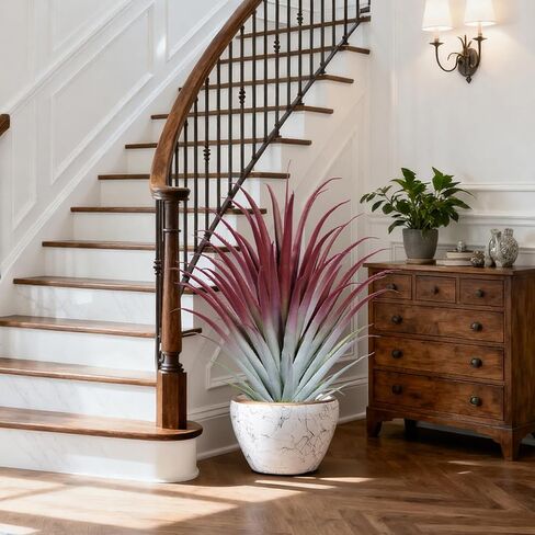 2ft Fake Spiked Agave Plant - Red Artificial Aloe Vera Plant 26 Inch - Tall Large Faux Floor Plants Perfect for Porch Door Step Home Office Patio Indoor Outdoor Decor (1 Pack) in Kuwait