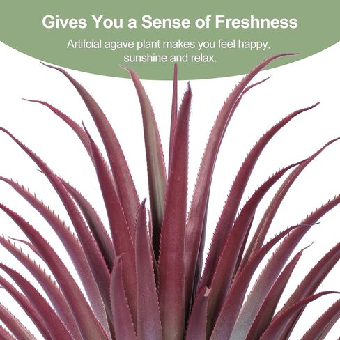 2ft Fake Spiked Agave Plant - Red Artificial Aloe Vera Plant 26 Inch - Tall Large Faux Floor Plants Perfect for Porch Door Step Home Office Patio Indoor Outdoor Decor (1 Pack) in Kuwait