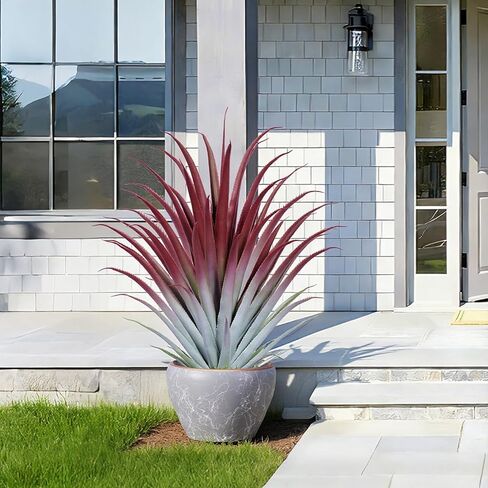 2ft Fake Spiked Agave Plant - Red Artificial Aloe Vera Plant 26 Inch - Tall Large Faux Floor Plants Perfect for Porch Door Step Home Office Patio Indoor Outdoor Decor (1 Pack) in Kuwait