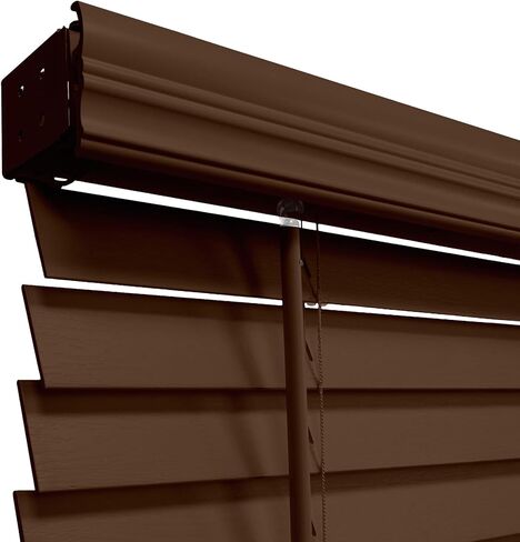 REGAL estate Cordless 2" Faux Wood Blinds, 33.5" W x 64" H, Chestnut in Saudi Arabia