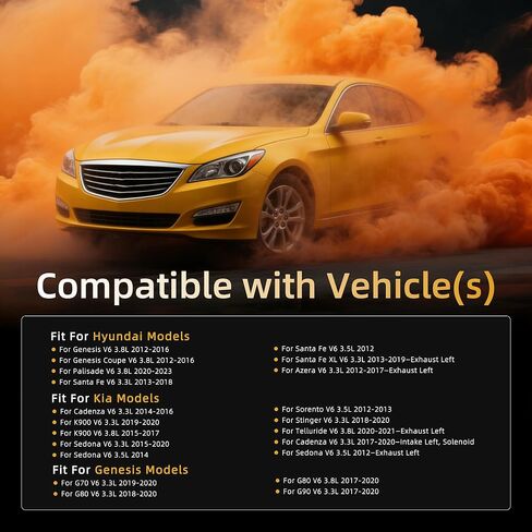 محرك متغير صمام التوقيت VVT الملف اللولبي، لـ Genesis G70 G80 G90، لـ Hyundai Palisade Santa Azera، لـ Kia Cadenza K900 Sedona Sorento، 2012-2023، V6 3.3L 3.5L 3.8L، 918-031 in Saudi Arabia