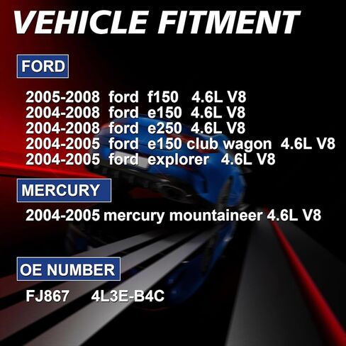 4L3E-B4C Fuel Injectors 4.6L V8 4Holes Fits for:2004-2008 E150 2005-2008 E250 2005 2006 2007 2008 Ford F150 2004 2005 Explorer, for:2004 2005 Mercury Mountaineer Set of 8 FJ867 in Kuwait
