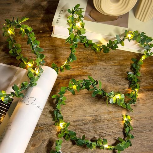20 LED Monstera Palm Leaf String Lights, 10.3 Ft Battery Operated Tropical Palm Vine Lights for Hawaiian Party, Beach, Jungle, Indoor Outdoor Decorations in Saudi Arabia