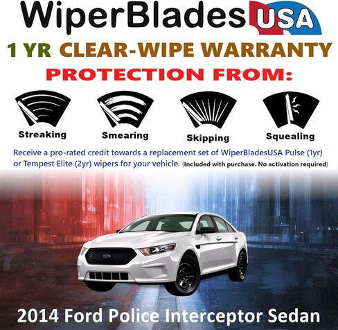 Wiper Blades for 2014 Ford Police Interceptor Sedan Wipers w/1yr Warranty (Set of 2) in Saudi Arabia
