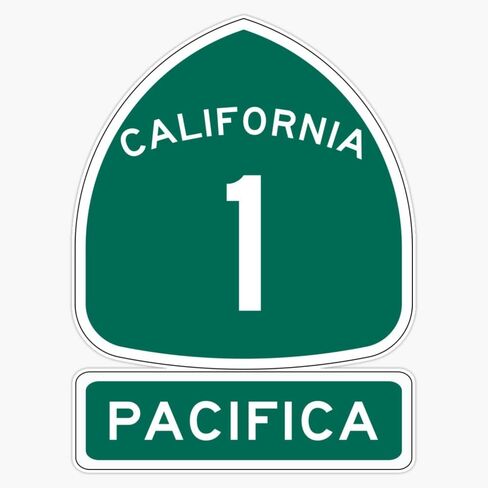 Magnet Pch - Ca Highway 1 - Pacifica Magnet Vinyl Decal Sticker 5" in Saudi Arabia