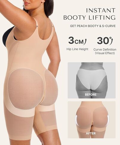 SHAPELLX Fajas Colombianas Shapewear for Women Tummy Control Butt Lifting Bodysuit Back Smoothing Body Shaper Shorts in Saudi Arabia