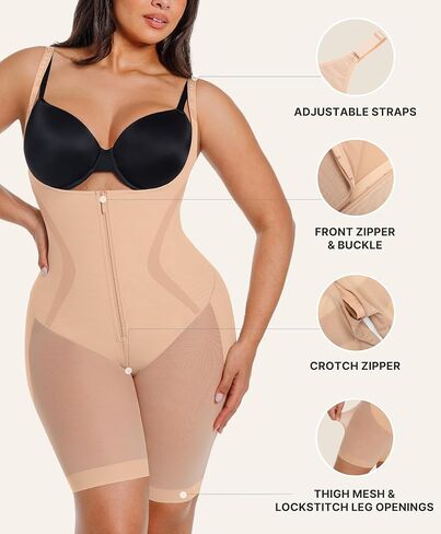 SHAPELLX Fajas Colombianas Shapewear for Women Tummy Control Butt Lifting Bodysuit Back Smoothing Body Shaper Shorts in Saudi Arabia
