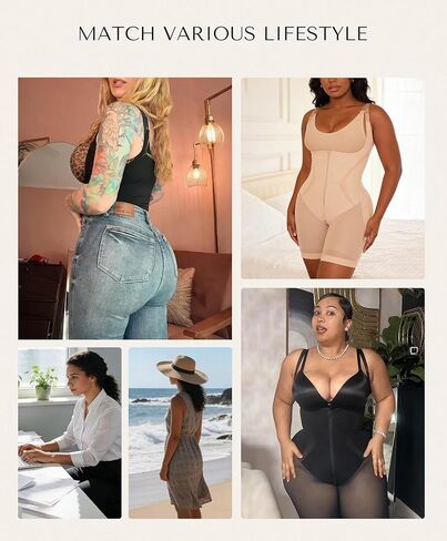SHAPELLX Fajas Colombianas Shapewear for Women Tummy Control Butt Lifting Bodysuit Back Smoothing Body Shaper Shorts in Saudi Arabia
