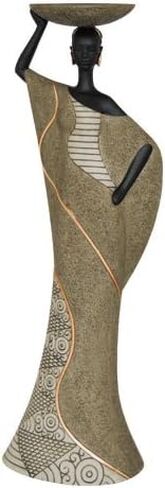 Ebony Treasures® Candleholder: Tribal Woman in Olive in Kuwait